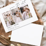 Reserva La Fecha Elegante Guardar la foto de fecha 3 Minimalista<br><div class="desc">Paisaje moderno y elegante Horizontal Tres (3) Foto Guardar el Boda de fecha con tipografía manuscrita a mano. El imán para guardar la invitación de fecha incluye tipografía y moda de guiones y un diseño sencillo al que puede agregar su imagen personalizada de fotografía de compromiso.</div>