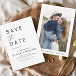 Reserva La Fecha Elegante Guardar la foto de fecha Minimalista<br><div class="desc">Boda Elegant Save the Date Cards que tienen una foto en el frente. Las tarjetas Save the Date contienen una moderna tipografía de escritura cursiva con letras a mano que son elegantes,  simples y modernas para usar después de la minimalista celebración del día de la boda.</div>