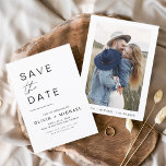 Reserva La Fecha Elegante Guardar la foto de fecha Minimalista<br><div class="desc">Boda Elegant Save the Date Cards que tienen una foto en el frente. Las tarjetas Save the Date contienen una moderna tipografía de escritura cursiva con letras a mano que son elegantes,  simples y modernas para usar después de la minimalista celebración del día de la boda.</div>