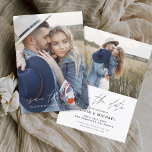 Reserva La Fecha Elegante Guardar la foto del Boda manuscrito de fe<br><div class="desc">Boda Guardar las tarjetas de fecha que tienen una foto en la parte delantera y trasera. Las tarjetas de escritura a mano Caída, Otoño, Verano, Primavera de Invierno Guardar la Fecha contienen una moderna tipografía de escritura cursiva con letras a mano que son elegantes, simples y modernas para usar después...</div>
