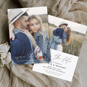 Reserva La Fecha Elegante Guardar la foto del Boda manuscrito de fe