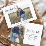Reserva La Fecha Elegante Guardar la foto del guión de fecha Minima<br><div class="desc">Boda Guardar las tarjetas de fecha que tienen una foto en la parte delantera y trasera. Las tarjetas Save the Date contienen una moderna tipografía de escritura cursiva con letras a mano que son elegantes,  simples y modernas para usar después de la minimalista celebración del día de la boda.</div>