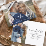 Reserva La Fecha Elegante Guardar la foto manuscrita de fecha<br><div class="desc">Boda presupuestal manuscrita Guarde las tarjetas de fecha que tienen una foto en el frente y en la parte posterior. Las tarjetas Save the Date Fall, Autumn, Winter, Spring o Summer contienen una moderna tipografía de escritura cursiva con letras a mano que son elegantes, simples y modernas para usar después...</div>