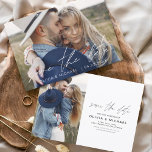 Reserva La Fecha Elegante Guardar la foto manuscrita de fecha Minim<br><div class="desc">Boda manuscrita Guarda las tarjetas de fecha que tienen una foto en la parte delantera y trasera. Las tarjetas Save the Date Fall, Autumn, Winter, Spring o Summer contienen una moderna tipografía de escritura cursiva con letras a mano que son elegantes, simples y modernas para usar después de la minimalista...</div>
