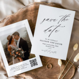 Reserva La Fecha Elegante guión Boda de código QR Foto