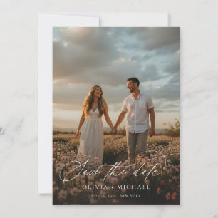 Reserva La Fecha Elegante guión de la foto del Boda Boho