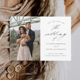 Reserva La Fecha Elegante guión foto boda guardar la fecha