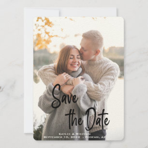 Reserva La Fecha Elegante guión manuscrito de foto personalizada