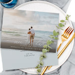 Reserva La Fecha Elegante guion moderno foto boda<br><div class="desc">Moderno guion caligrafía con cola de floritura y su anuncio de boda de foto favorita guardar tarjeta de fecha</div>
