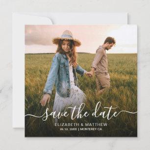 Reserva La Fecha Elegante guión moderno Minimalista Un Boda de foto