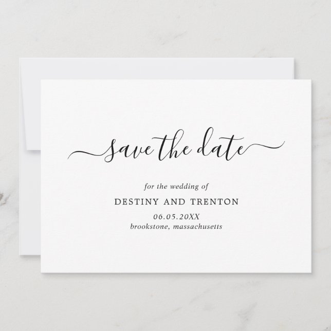 Reserva La Fecha Elegante guión simple boda moderna (Anverso)