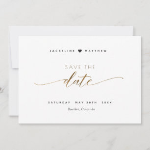Reserva La Fecha Elegante guión, simple casamiento con sello Guarda