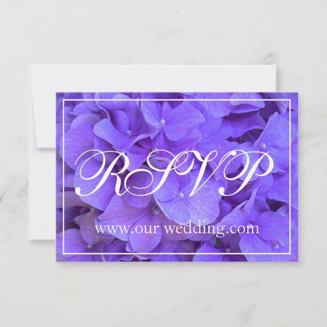 Reserva La Fecha Elegante hidrangea floral púrpura RSVP (Anverso)