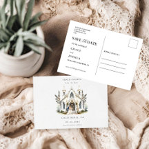 Elegante Iglesia de color de agua Venue Manor Boda