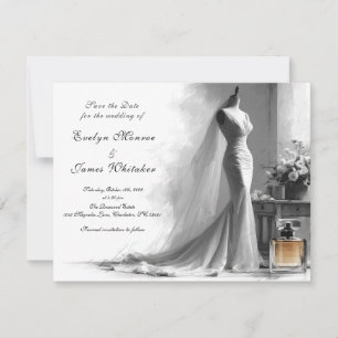 Reserva La Fecha Elegante Ilustracion de novias de época romántico