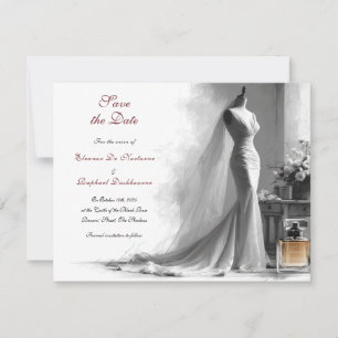 Reserva La Fecha Elegante Ilustracion de novias de época salva la f