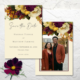 Reserva La Fecha Elegante Joya Floral Vintage Marfil Foto Boda