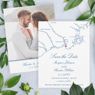 Reserva La Fecha Elegante Kennebunkport Maine Boda