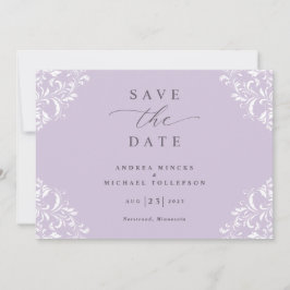 Reserva La Fecha Elegante Lavanda Lilac Vintage Wedding