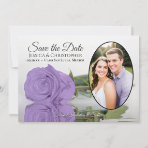 Reserva La Fecha Elegante Lavanda Rosa púrpura Boda fotográfico Ova