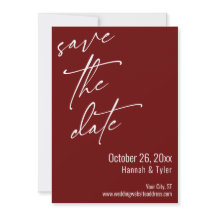 Elegante letra manuscrita simple burgundy