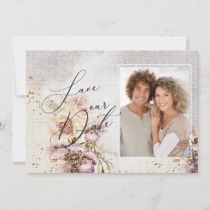 Reserva La Fecha Elegante lienzo de boda floral pintado a la acuare