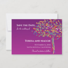 Reserva La Fecha Elegante Lovebirds Cassis Purple Save the Date