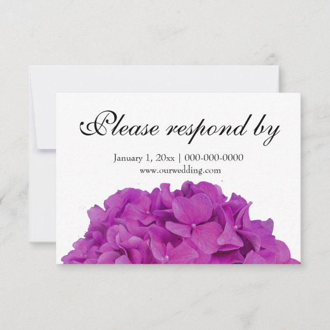 Reserva La Fecha Elegante magenta rosa hidrangeas florales rosas RS (Anverso)