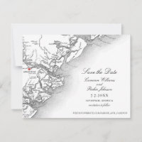Elegante mapa blanco negro de Savannah Georgia Bod