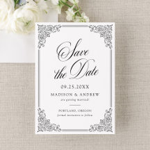 Elegante marco negro vintage ornamentado boda