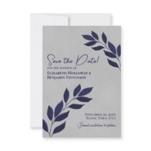 Elegante marina azul sobre Boda gris