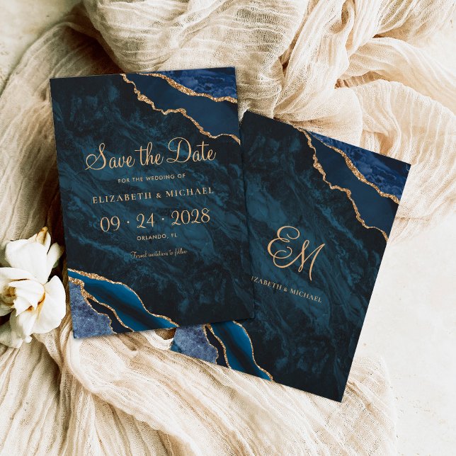 Reserva La Fecha Elegante matrimonio de la marina azul agate salva  (Subido por el creador)