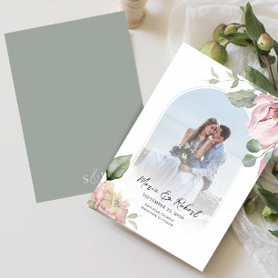 Reserva La Fecha Elegante matrimonio del arco floral rosado de Rubo