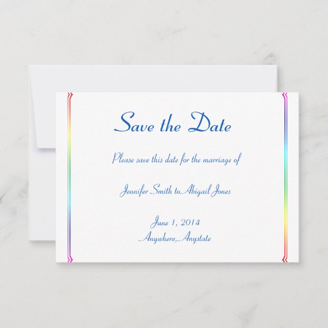 Reserva La Fecha Elegante matrimonio gay floral arcoiris salva la f (Anverso)