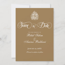 Reserva La Fecha Elegante matrimonio islámico minimalista salva la