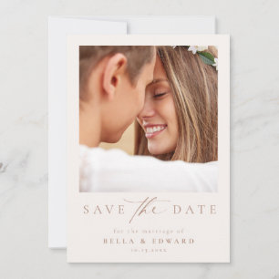 Reserva La Fecha Elegante Matrimonio Taupe De Marfil De Marfil Salv