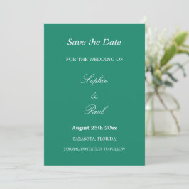 Reserva La Fecha Elegante matrimonio verde esmeralda salva la fecha