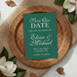 Reserva La Fecha Elegante matrimonio verde sabio moderno salva la f