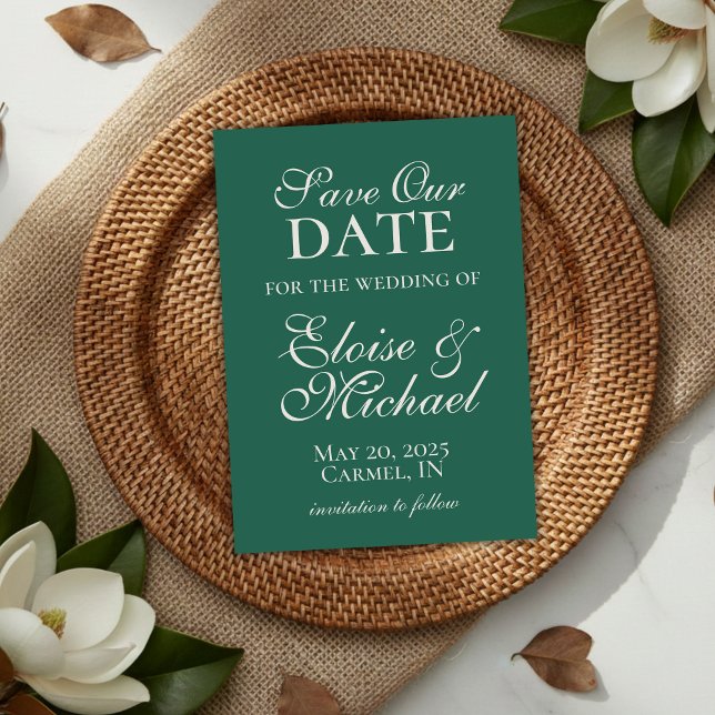 Reserva La Fecha Elegante matrimonio verde sabio moderno salva la f (Elegant Modern Sage Green Wedding Save the Date
)