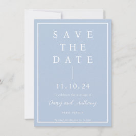 Reserva La Fecha Elegante Minimalista Dusty Blue Save The Date Card