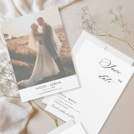 Reserva La Fecha Elegante Minimalista Foto de Boda Guardar la Fecha