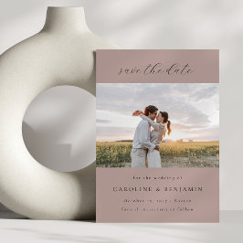 Reserva La Fecha Elegante Minimalista Mauve Rosa Boda foto