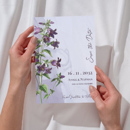 Reserva La Fecha Elegante Moda Purple Floral Script Boda