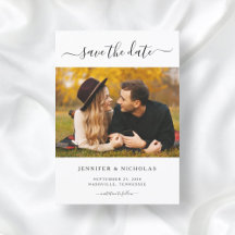 Elegante Moderno Foto Save The Date