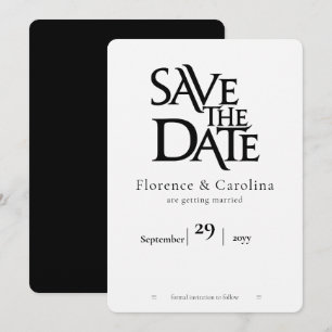 Reserva La Fecha Elegante moderno simple negro sobre blanco