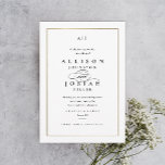 Reserva La Fecha Elegante Monograma Boda de oro<br><div class="desc">Esta elegante y clásica Boda de Oro Save the Date es sencilla y versátil. Presenta un diseño en blanco y negro de moda con un monograma,  detalles del guión,  un marco de oro simple y texto editable formalmente. Haga clic en el botón de edición para personalizar de este diseño.</div>