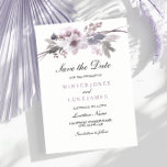 Reserva La Fecha Elegante Morado Floral de invierno Guardar la fech<br><div class="desc">Elegante Morple Winter Floral Guardar la fecha Invitación Coincidencia colección en Nicho y Nest Store. Diseño cortesía de: https://www.etsy.com/shop/SmallHouseBigPony</div>