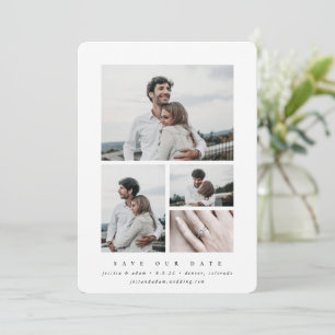 Reserva La Fecha Elegante Multi Foto Minimalista 