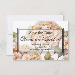 Reserva La Fecha Elegante naranja verde blanco boho acuarela floral