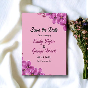 Reserva La Fecha Elegante Orquídea Rosa Boda Floral